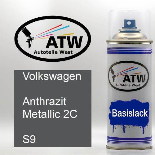 Volkswagen, Anthrazit Metallic 2C, S9: 400ml Sprühdose, von ATW Autoteile West.